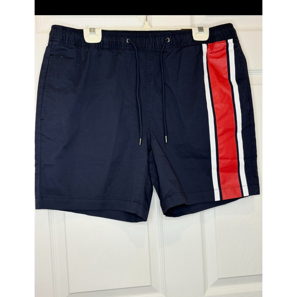 $89 Michael Kors Men's Stretch Side Stripe Pull-on Shorts Midnight Navy XL